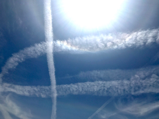 “Chemtrail” (The attempt to control the rate of the charged particles created through the ionization field as it enters the lower atmosphere to the planetary surface, is one of the negative agendas for the sprays of Chemtrails)